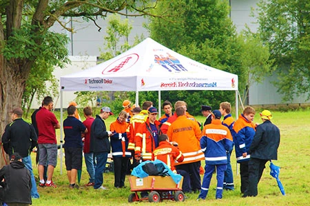 Feuerwehr Breisgau – Faltpavillon mit Werbedruck