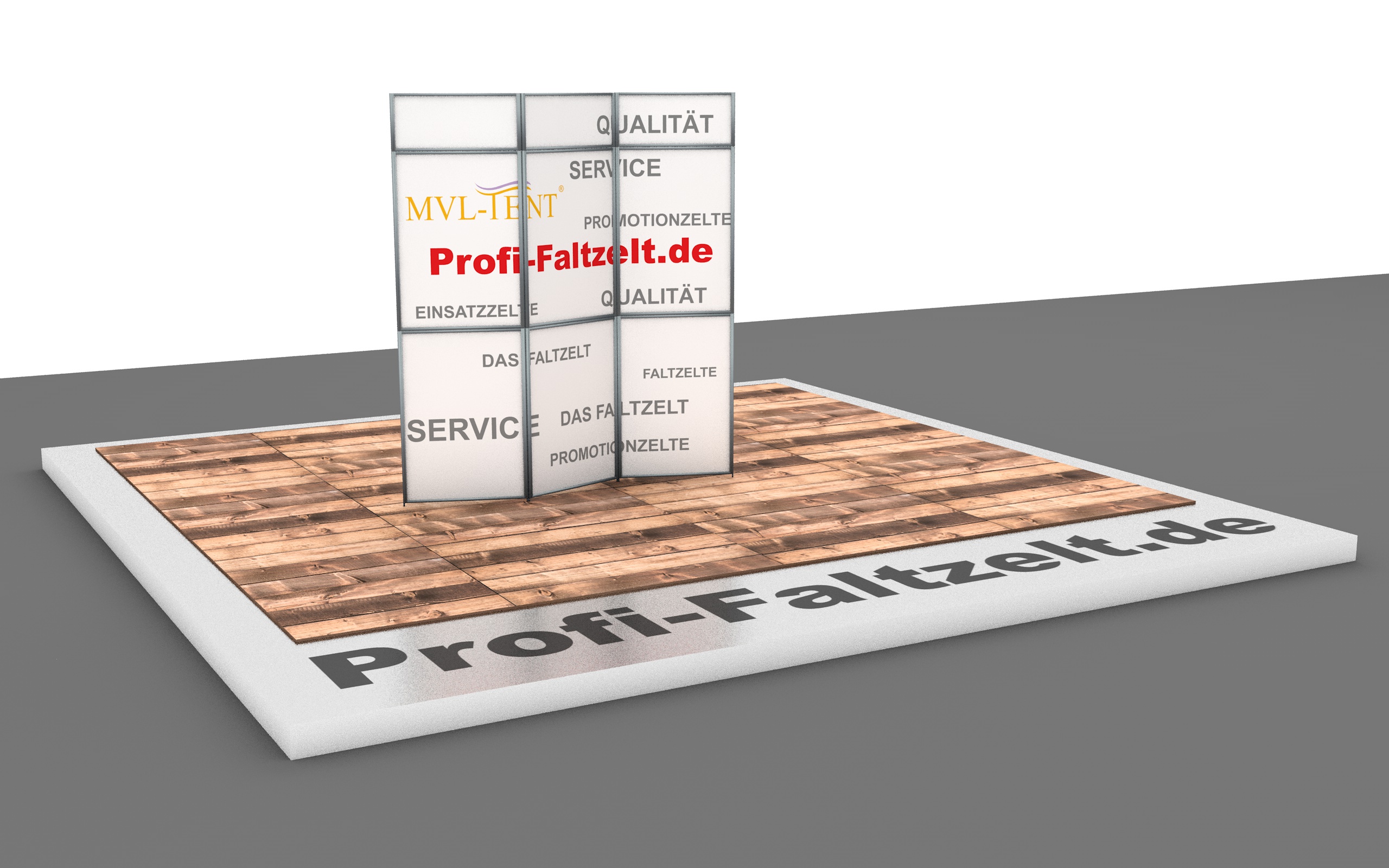 MVL-TENT® Faltwand-System mit Aluminium-Rahmen, Stecksystem