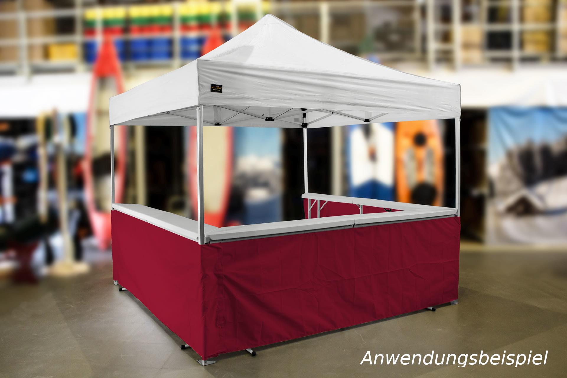MVL-TENT® Klappbare Theke für Faltzelte. Modular erweiterbar | Getränkestand, Marktstand