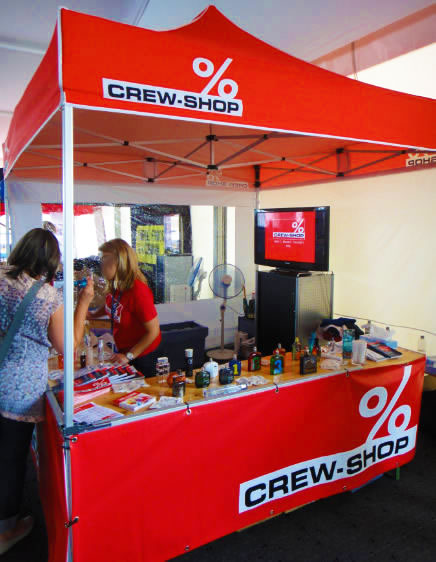 Crewshop Faltzelt bedruckt (Variante 3)