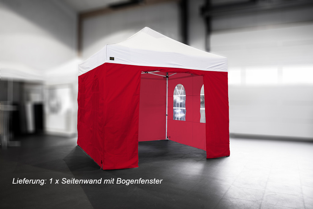 MVL-TENT ® Seitenwand Standard mit Bogenfenster, Größe: 3m, Farbe: Rot | B-Ware