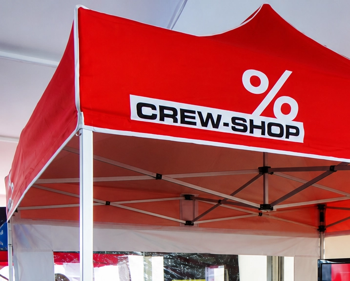 Beispiel Siebdruck auf MVL-TENT Promotionzelt