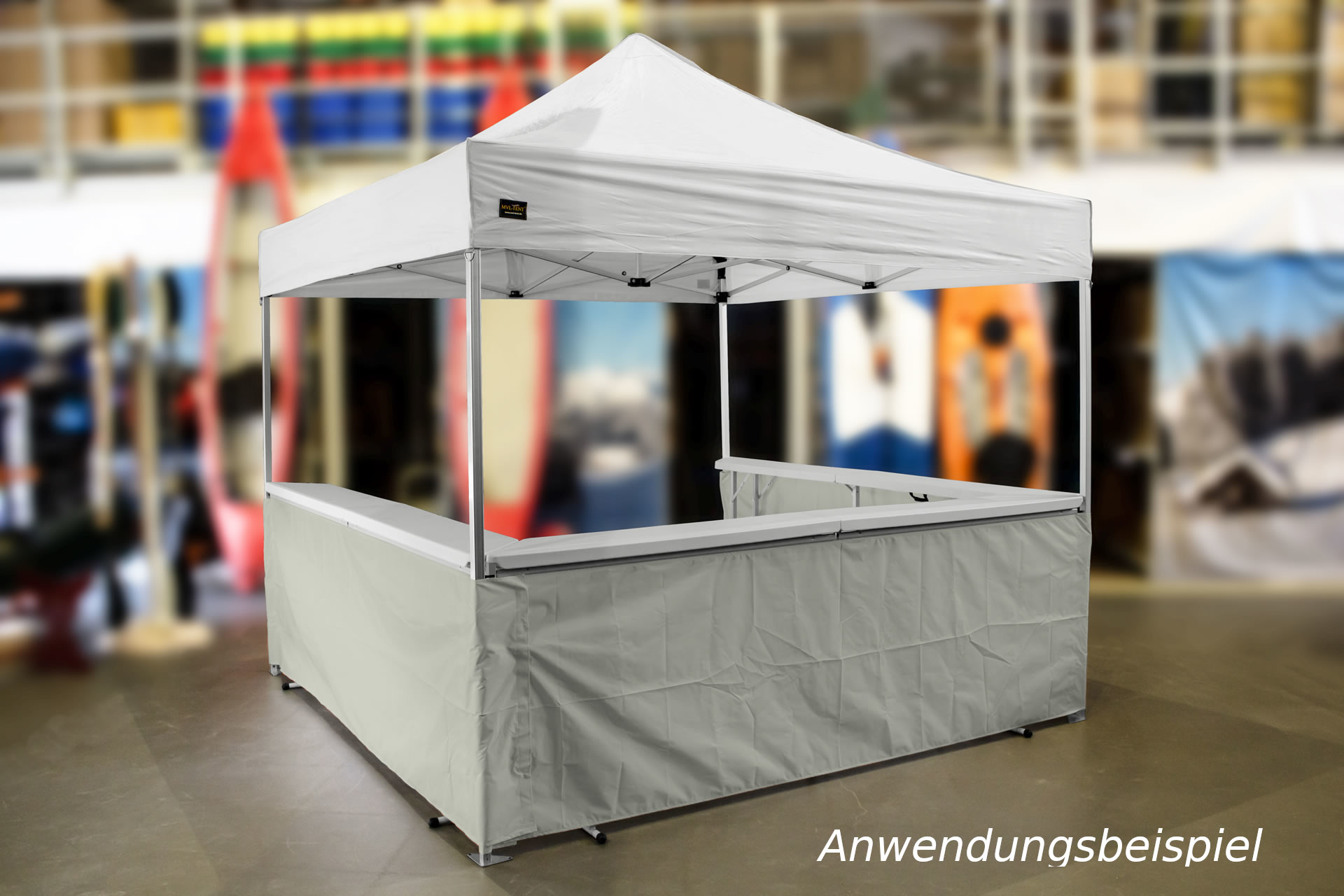MVL-TENT® Klappbare Theke für Faltzelte. Modular erweiterbar | Getränkestand, Marktstand
