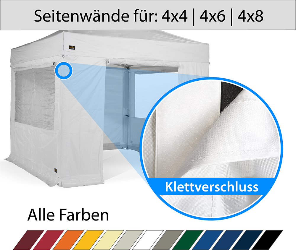 Seitenwände mit Klettverschluss – Größen 4x4 bis 4x8