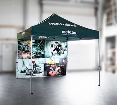 Metabo – Messezelt mit Bedruckung