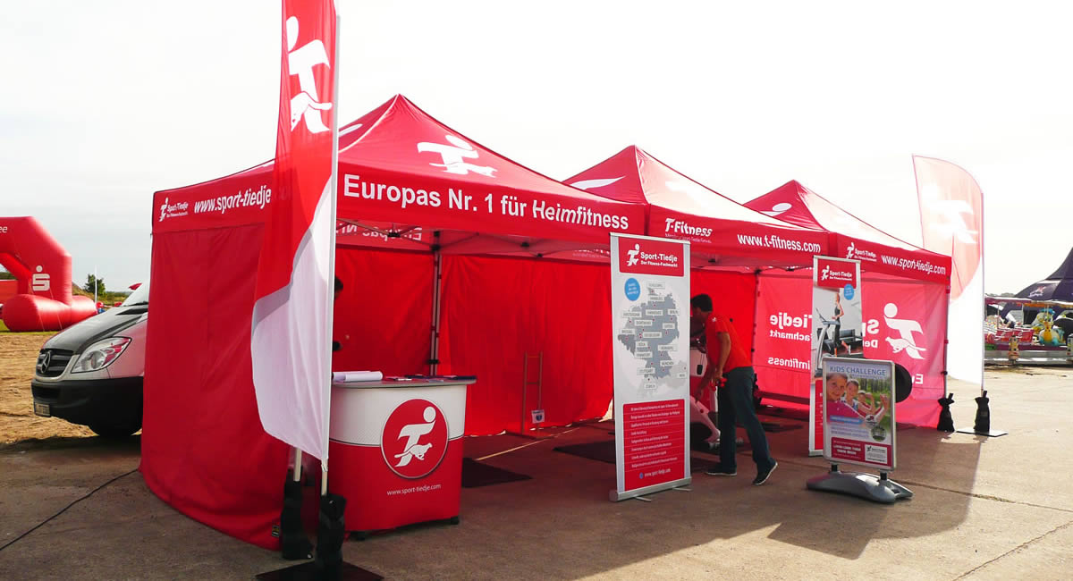 MVL-TENT® Faltzelt im Messe Einsatz bei sport Tidie