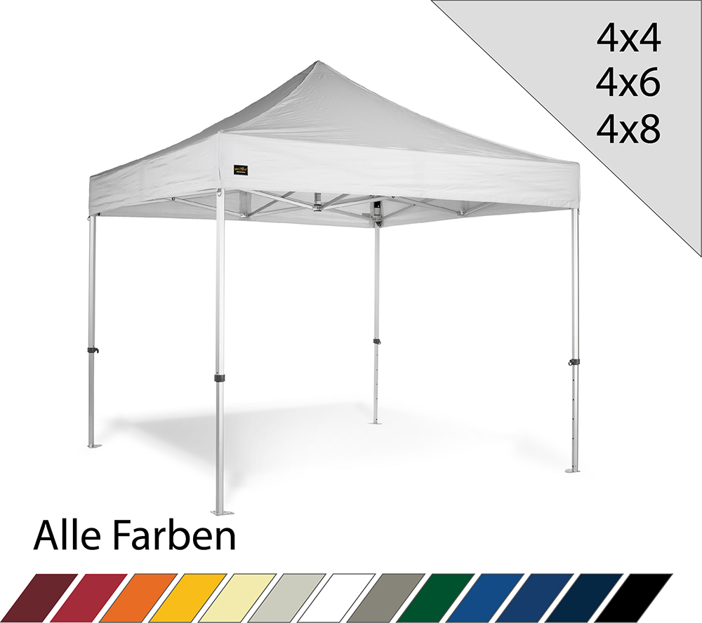 MVL-TENT® Alu Profi Faltzelt | Serie Octa 60 - Montiert in Deutschland | 4x4 4x6 4x8