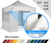 Spar-Set | Profi Faltzelt Serie 60 eXpert + Seitenwände mit Klettverschluss-System | 4x4 4x6 4x8