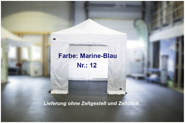 MVL-TENT® Seitenwand mit Tür 4,5m Klettverschluss-System, Farbe: Marine-Blau | Serie Octa 60