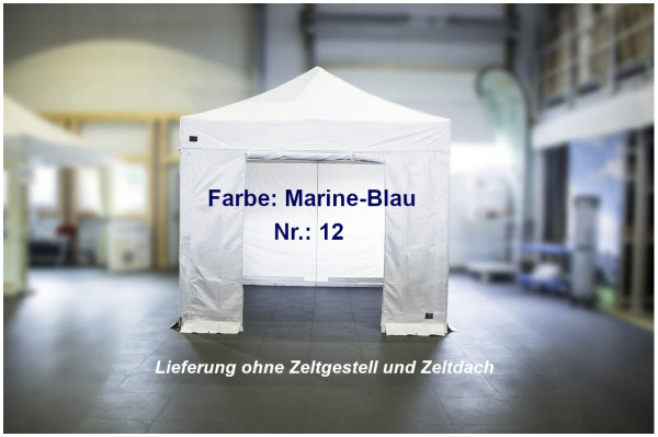 MVL-TENT® Seitenwand mit Tür 3m Klettverschluss-System, Farbe: Marine-Blau | Serie Octa 60