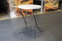 MVL-TENT® Stehtisch Ø 80 cm, HDPE-Tischplatte in weiß / Füße klappbar