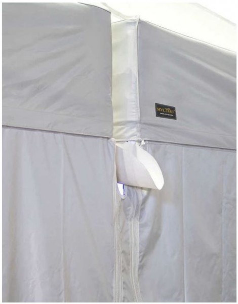 MVL-TENT® Faltpavillon-Regenrinne horizontal PVC, Größe: 8m, Farbe: Weiß | Restposten, gebraucht