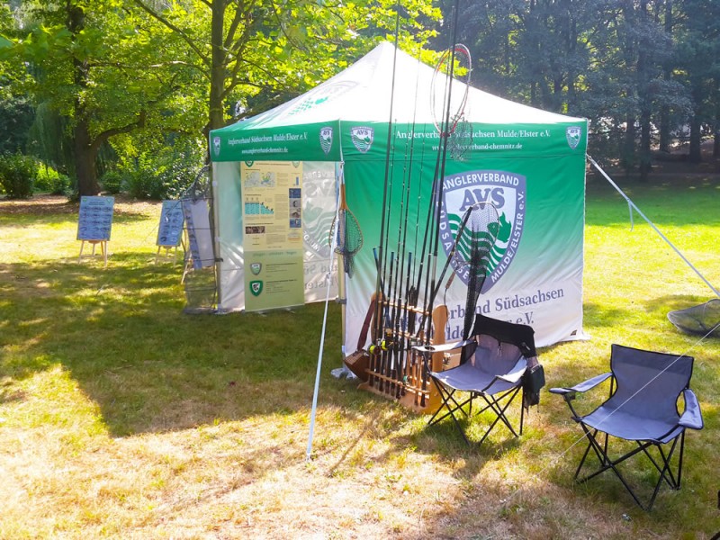 Pavillon mit Bedruckung Angelverband Südsachsen