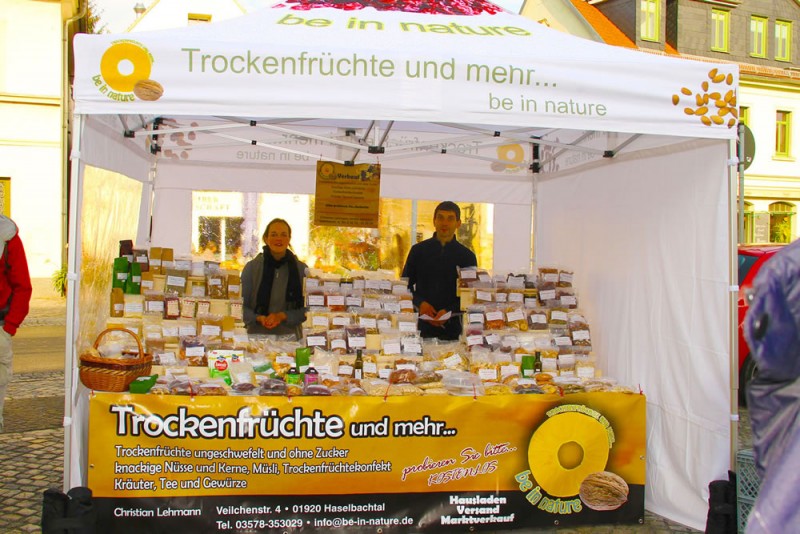 Faltzelt Marktstand mit Dach Bedruckung - Be in Nature