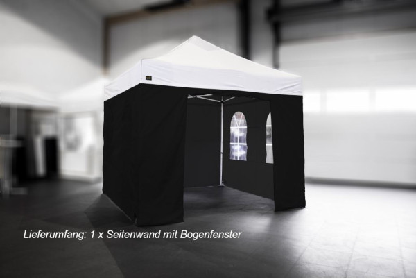 MVL-TENT ® Seitenwand Standard mit Bogenfenster, Größe: 3m, Farbe: Schwarz | B-Ware