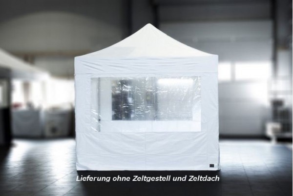 MVL-TENT ® Seitenwand mit Fenster, mit Reißverschlüssen. Größe 3 m (für 4x6), Farbe: Weiß