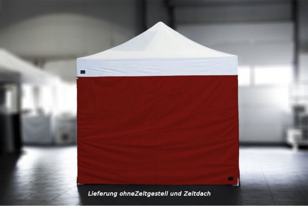 MVL-TENT ® Seitenwand geschlossen, mit Reißverschlüssen. Größe 3 m (für 4x6), Farbe: Rot |Restposten