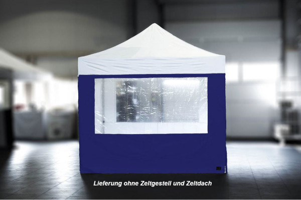 MVL-TENT ® Seitenwand Standard mit Fenster, Größe: 3m, Farbe: Blau | Restposten, Sonderpreis