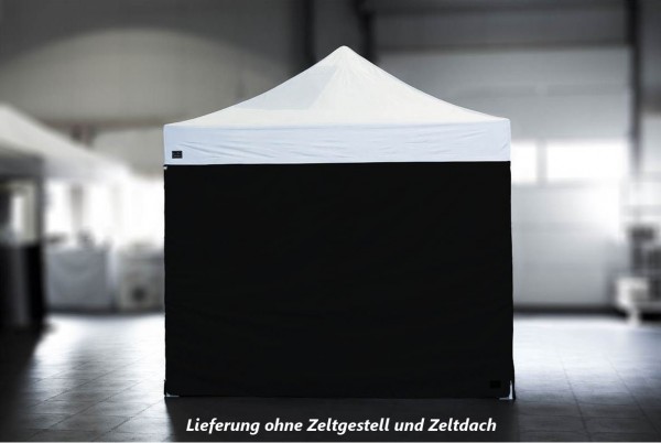 MVL-TENT ® Seitenwand geschlossen, mit Reißverschlüssen. Größe 3 m (für 4x6), Farbe: Schwarz