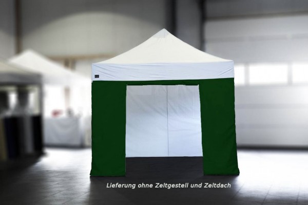 MVL-TENT ® Seitenwand Standard mit Tür, Größe: 3m (4x6m). Farbe: Grün | Sonderposten, zum Basteln