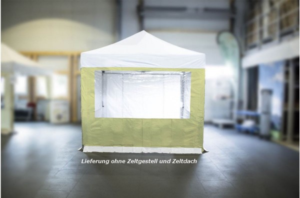 MVL-TENT ® Seitenwand PLUS mit Fenster, Größe: 3m, Farbe: Champagne | Restposten, NEU