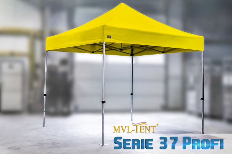 MVL-TENT® Profi Faltzelt Serie 37, unser Flagschiff für Markt, Messe & Infostände. Stabil und 100% Wasserdicht