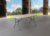 MVL-TENT® Klapptisch 152 x 76 cm, HDPE-Tischplatte in weiß / Füße klappbar