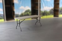 MVL-TENT® Klapptisch 184 x 76 cm, HDPE-Tischplatte in weiß / In der Mitte klappbar