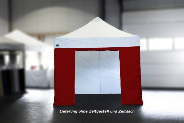 MVL-TENT ® Seitenwand Standard mit Tür, Größe: 3m, Farbe: Rot | Restposten, Sonderpreis